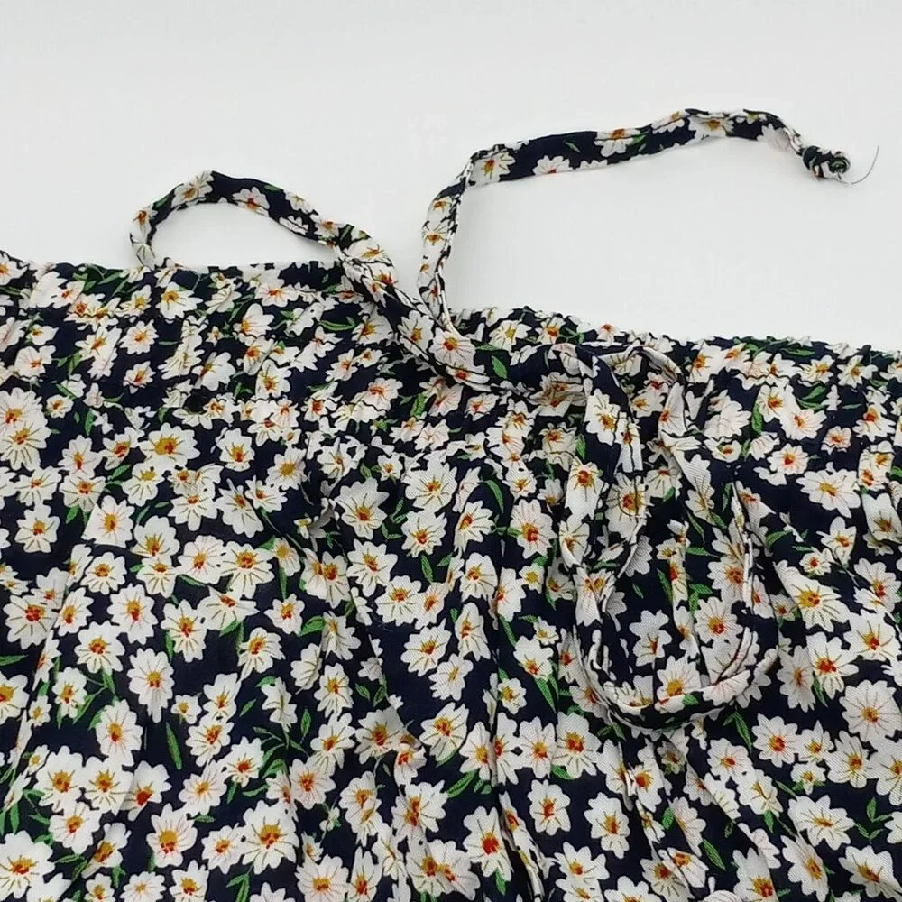 Women's High Waist Ruffle Skirt Flower Daisey Print Size‎ M Alelly